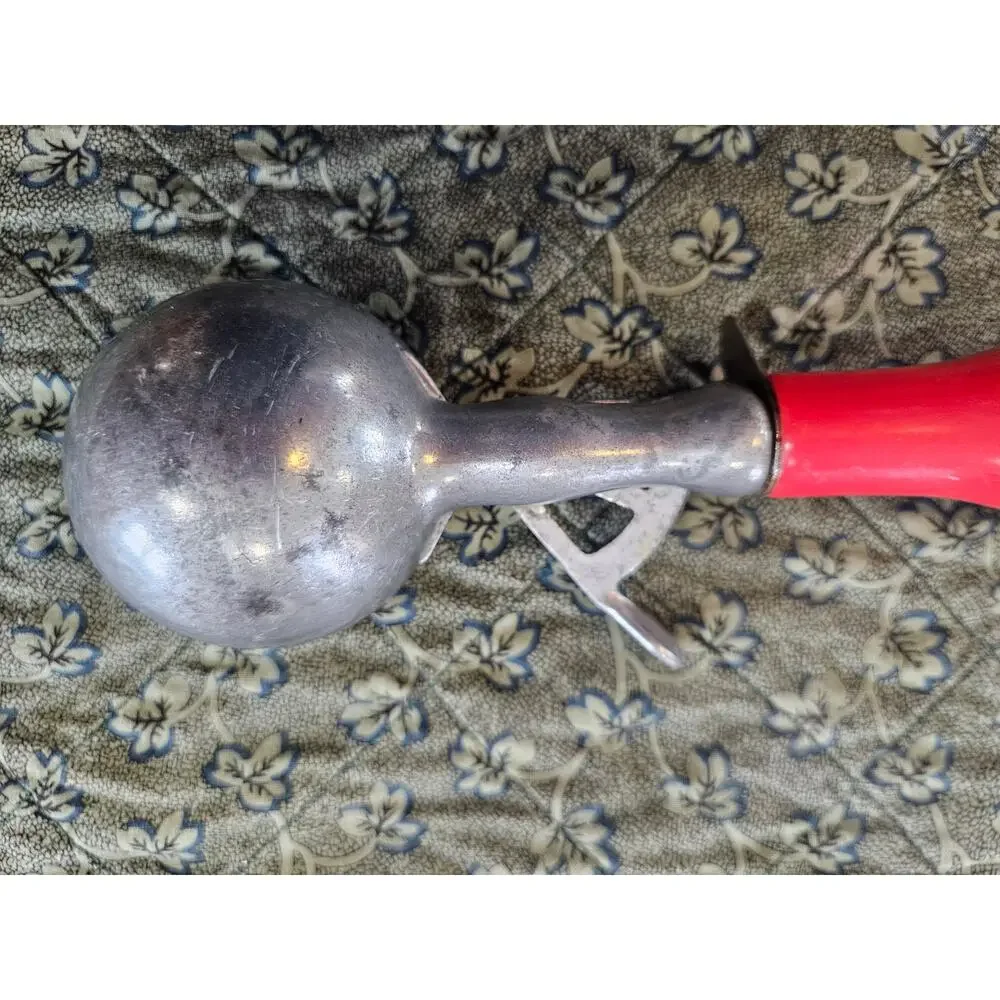 Progressive Ice Cream Scoop Red Handle Mechanical Vintage